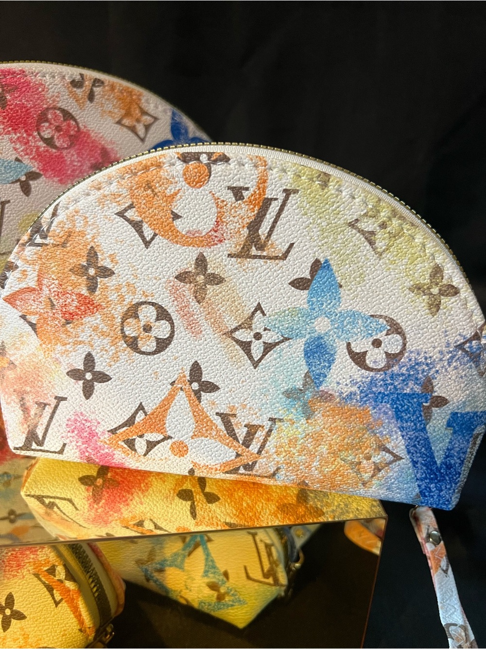 Louis Vuitton Multicolor Cosmetic Bags Set of 4- Watercolor Monogram - Picture 5 of 9